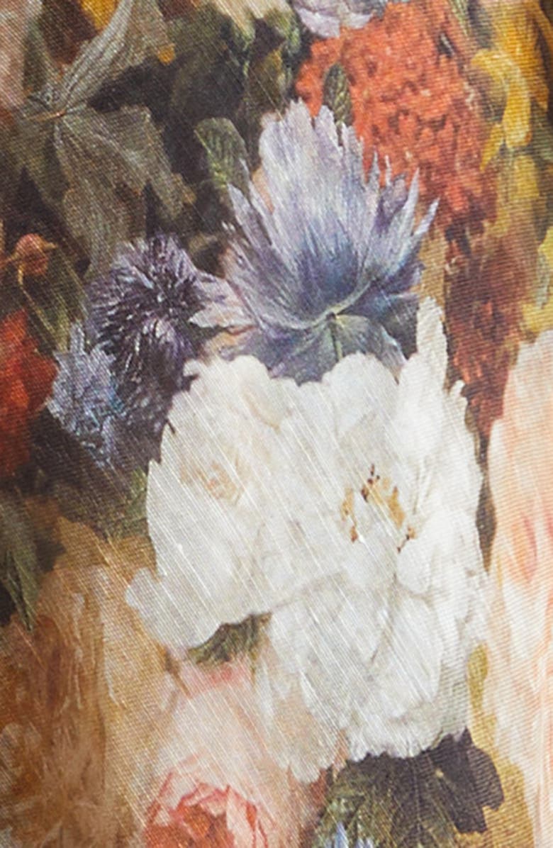 Zimmermann Alchemy Floral Long Sleeve Linen & Silk Maxi Dress, Alternate, color, Rosette