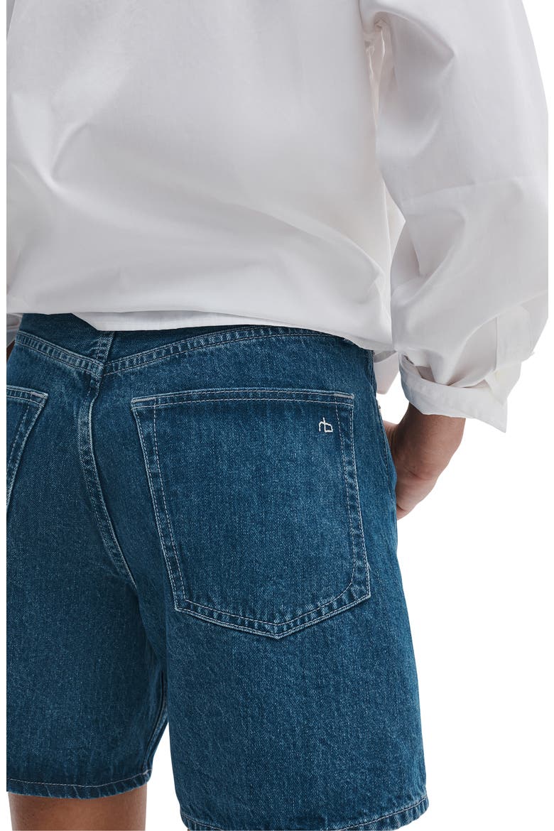 Kaia High Waist Relaxed Fit Denim Shorts, Alternate, color, CORNFLOWER