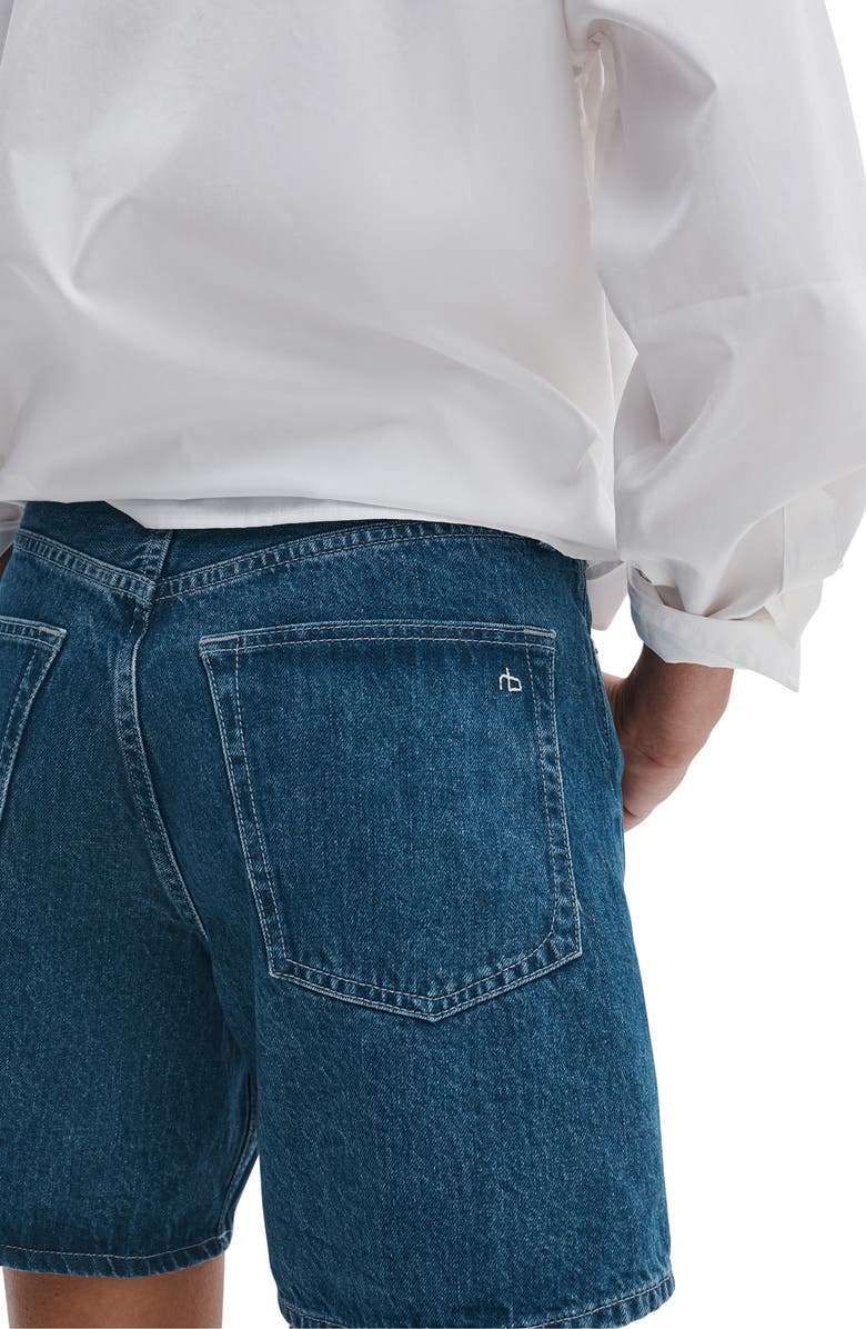 rag & bone Kaia High Waist Relaxed Fit Denim Shorts, Alternate, color, Cornflower