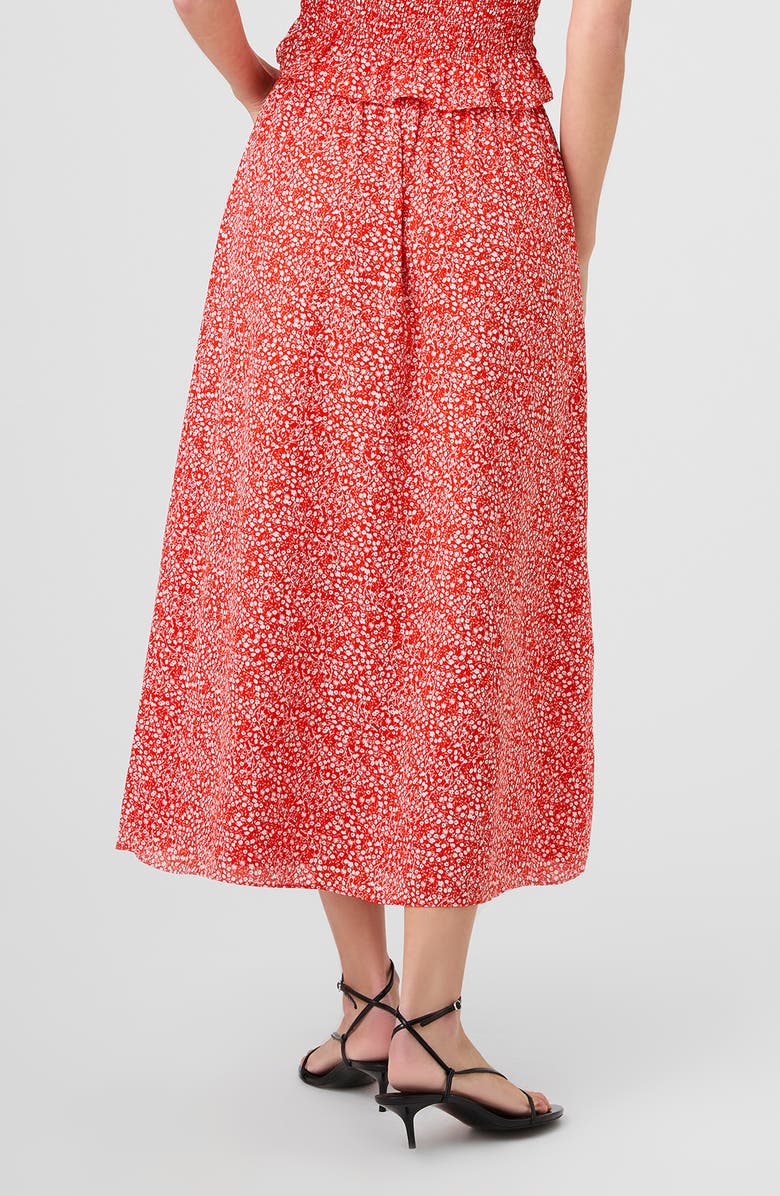 French Connection Agnes Ditsy Floral Crepe Midi Skirt, Alternate, color, Candied Apple