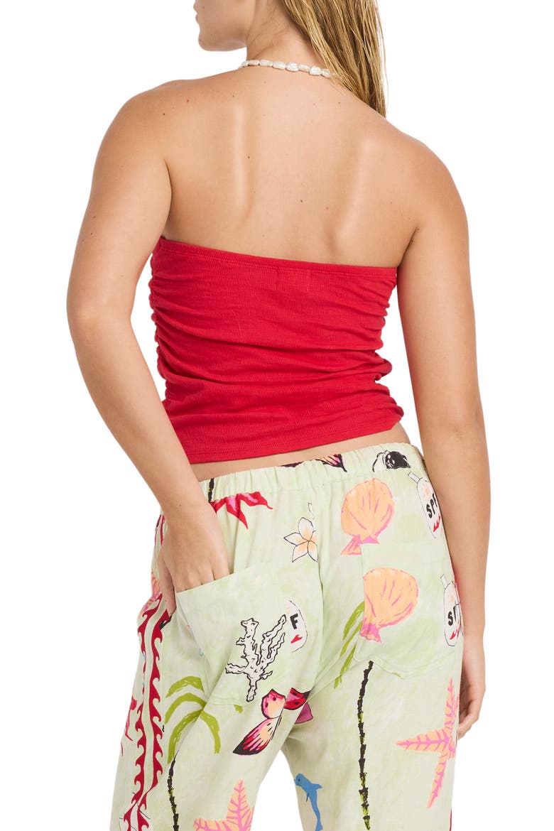 Lottie Hall Strapless Top, Alternate, color, TRUE RED