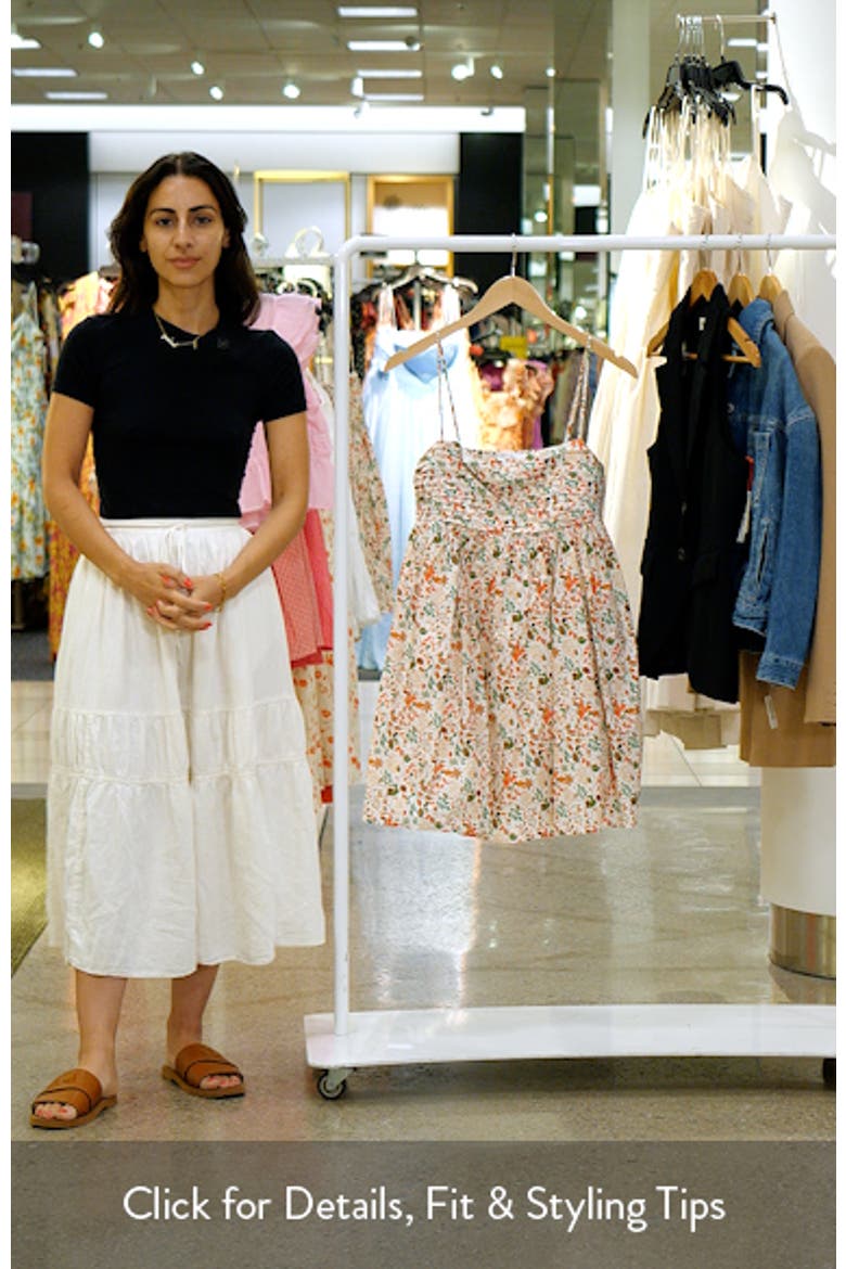Pleated Cotton Mini Sundress video