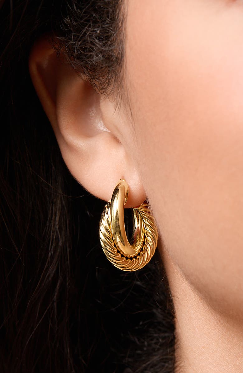 Bony Levy 14K Gold Twisted Hoop Earrings, Alternate, color, 14K Yellow Gold