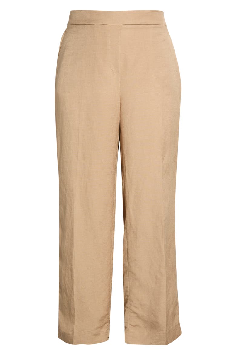 The Audrey Pull-On Straight Leg Linen Blend Pants, Alternate, color, TOASTED WHEAT