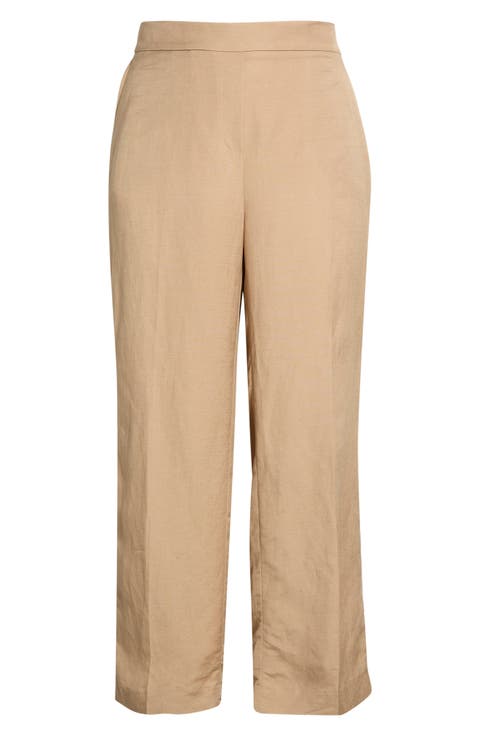 The Audrey Pull-On Straight Leg Linen Blend Pants (Plus)