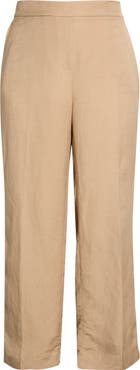 KASPER The Audrey Pull-On Straight Leg Linen Blend Pants