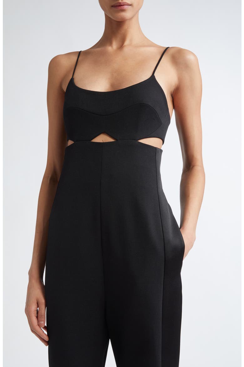 Cutout Detail Cami Jumpsuit, Alternate, color, BLACK