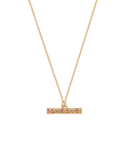Fable England Folksy Floral Gold T-Bar Chain Necklace