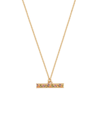 Fable England Folksy Floral Gold T-Bar Chain Necklace