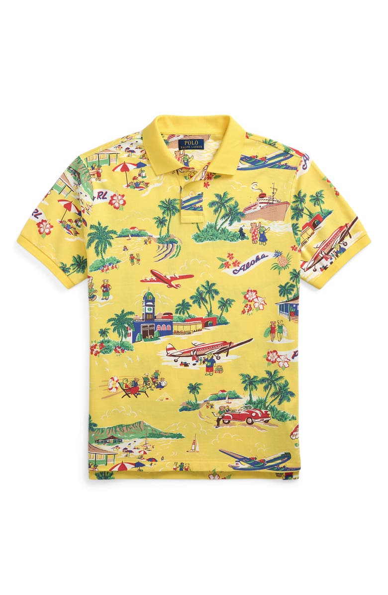 Polo Ralph Lauren Aloha Print Classic Fit Cotton Piqué Polo, Alternate, color, 