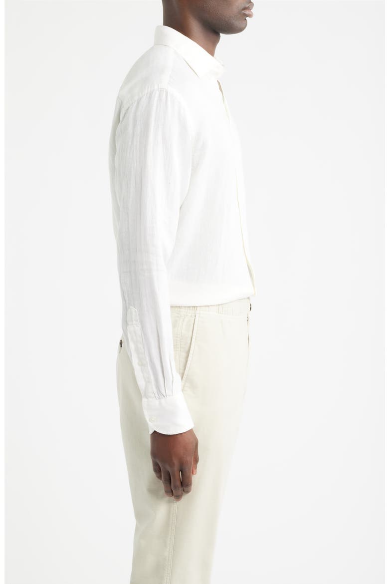 Shoreside Linen Button-Up Shirt, Alternate, color, WHITE