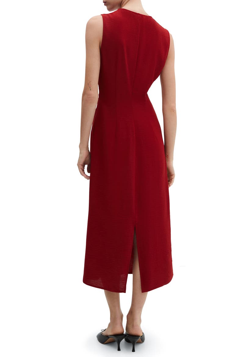 Knot Front Sleeveless Midi Dress, Alternate, color, RED