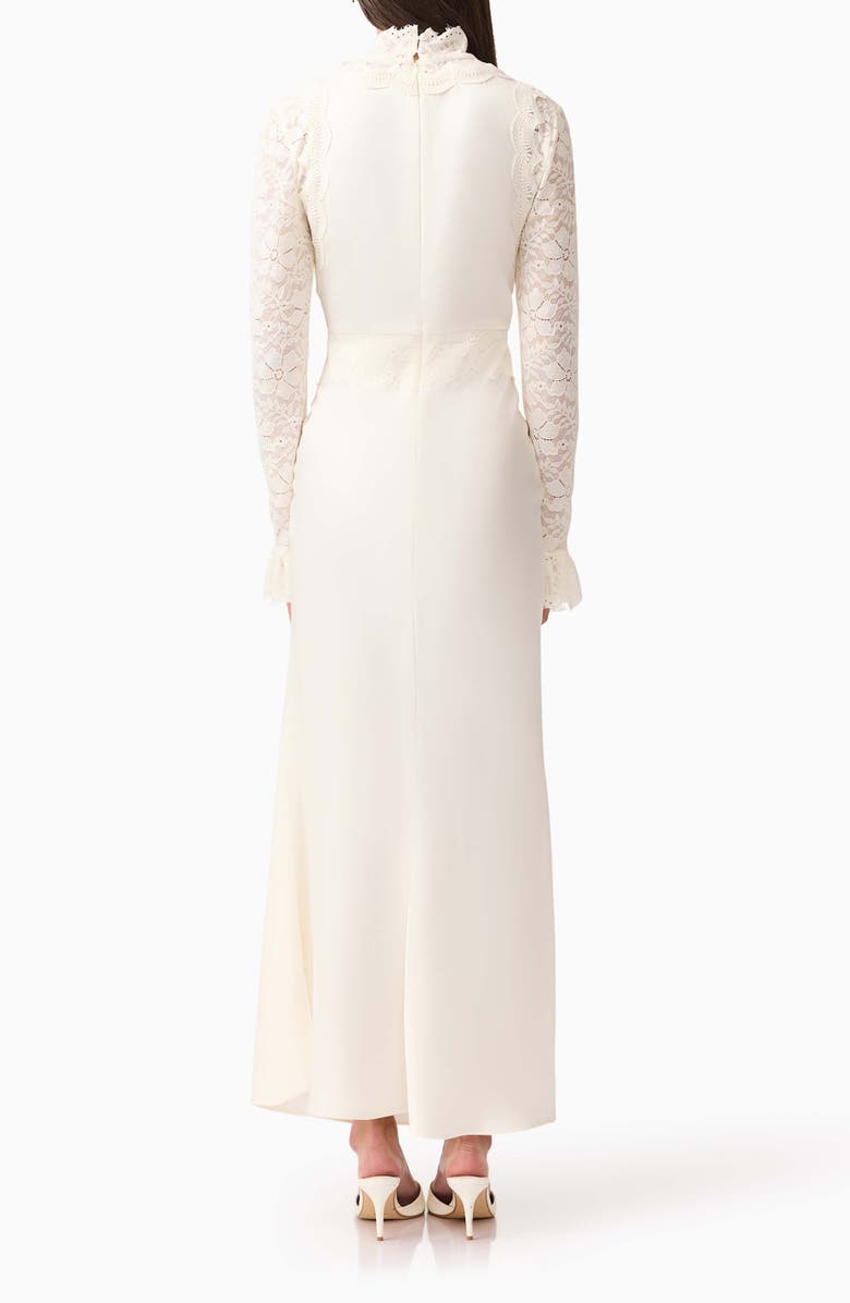 Elliatt Margot Lace Inset Long Sleeve Gown, Alternate, color, Ivory