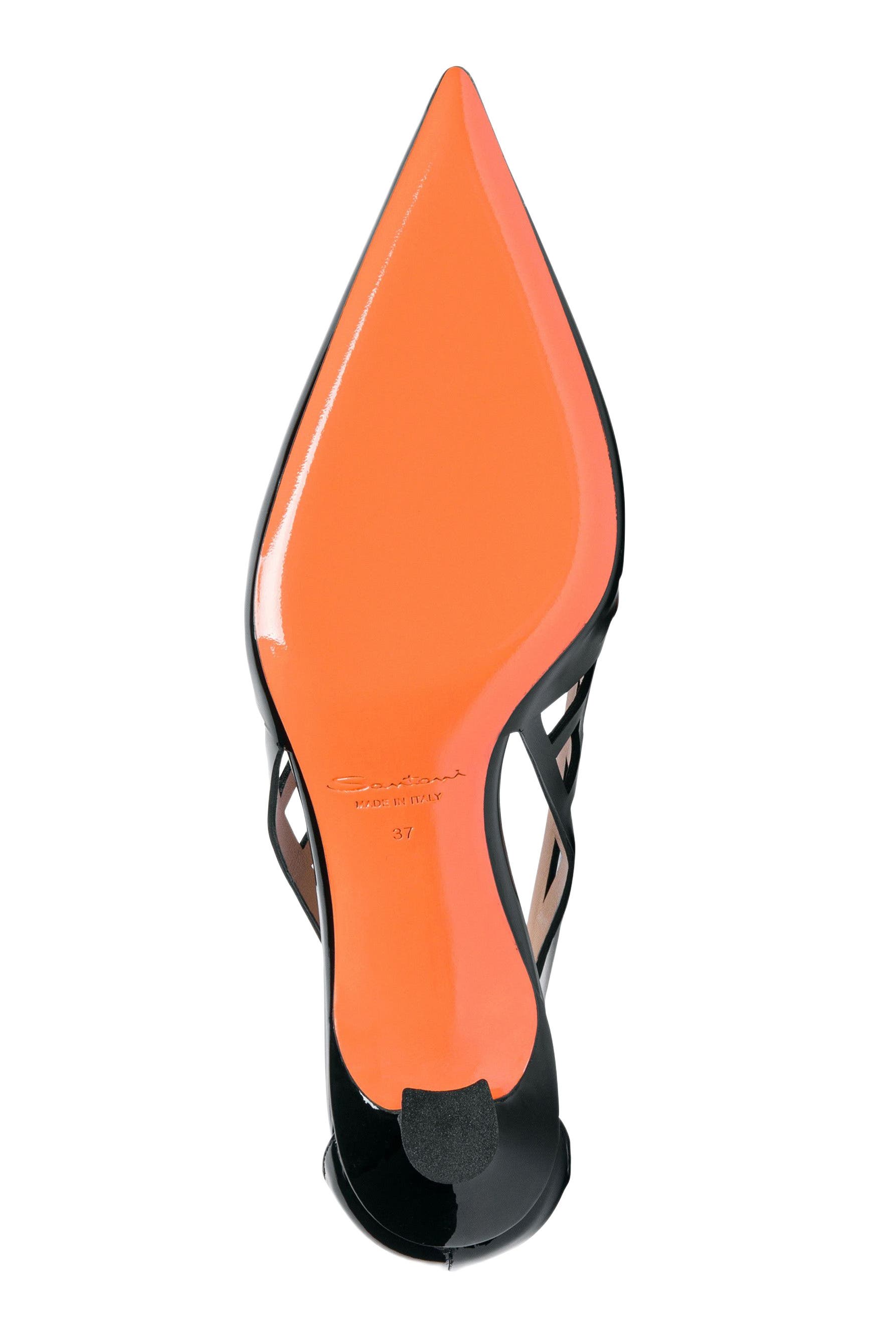 Santoni Women
s  patent leather mid-heel pump, Alternate, color, Black