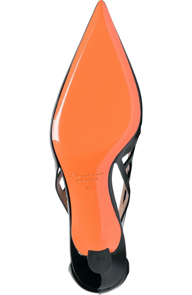 Santoni Women's patent leather mid-heel pump, Alternate, color, Black