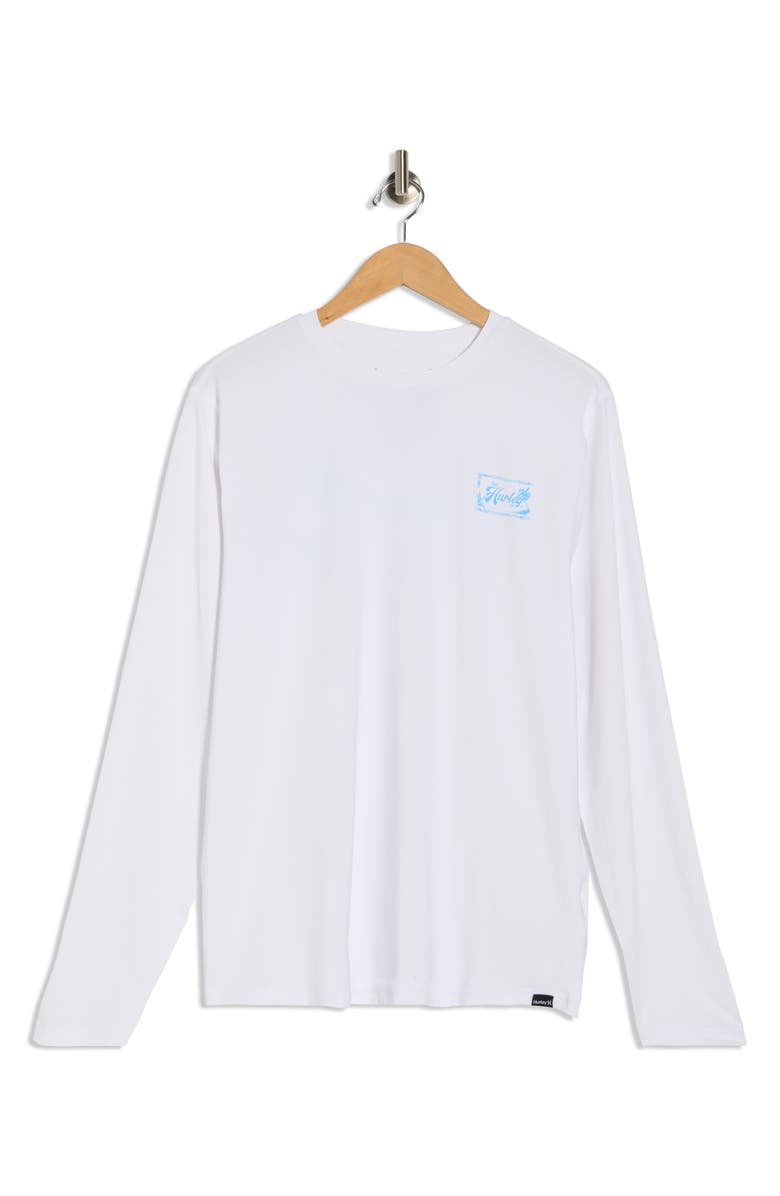 Hurley Hybrid UPF Long Sleeve Rashguard, Alternate, color, White