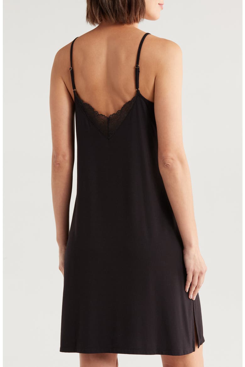 Moonlight Eco Lace Tim Chemise, Alternate, color, BLACK