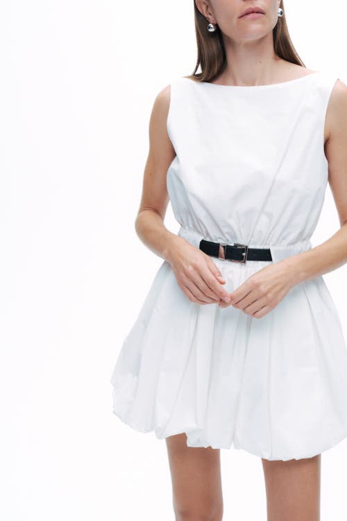 Shop Nocturne Balloon Skirt Mini Dress In Open White