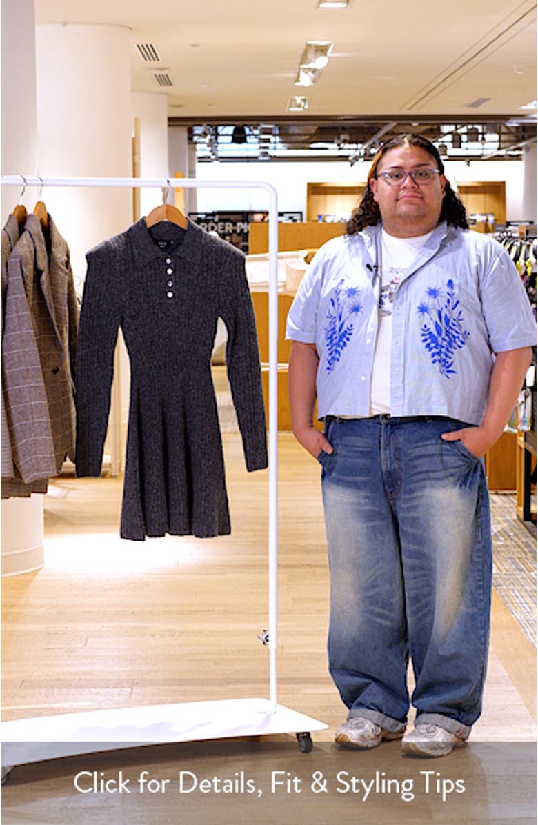 Ember Long Sleeve Polo Sweater Minidress, sales video thumbnail