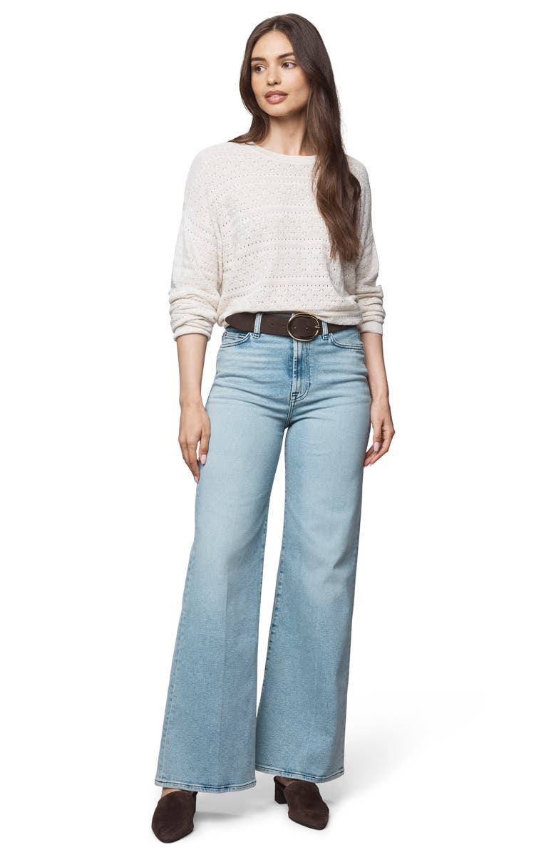 Splendid Georgie Oversize Pointelle Sweater, Alternate, color, Pale Oak Heather