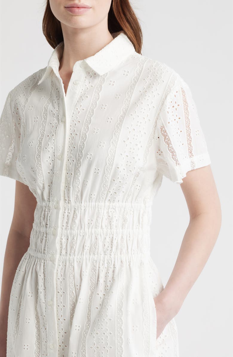 Hill House Home The Jamie Eyelet Nap Midi Shirtdress, Alternate, color, White