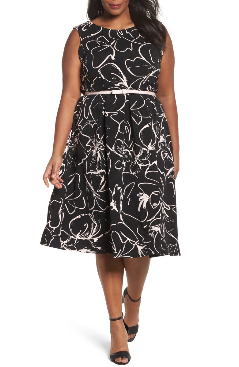 Gabby Skye Print Fit & Flare Dress, Main, color, 