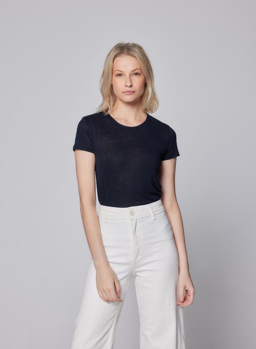 Majestic Filatures Linen Stretch Hd S/s Crewneck