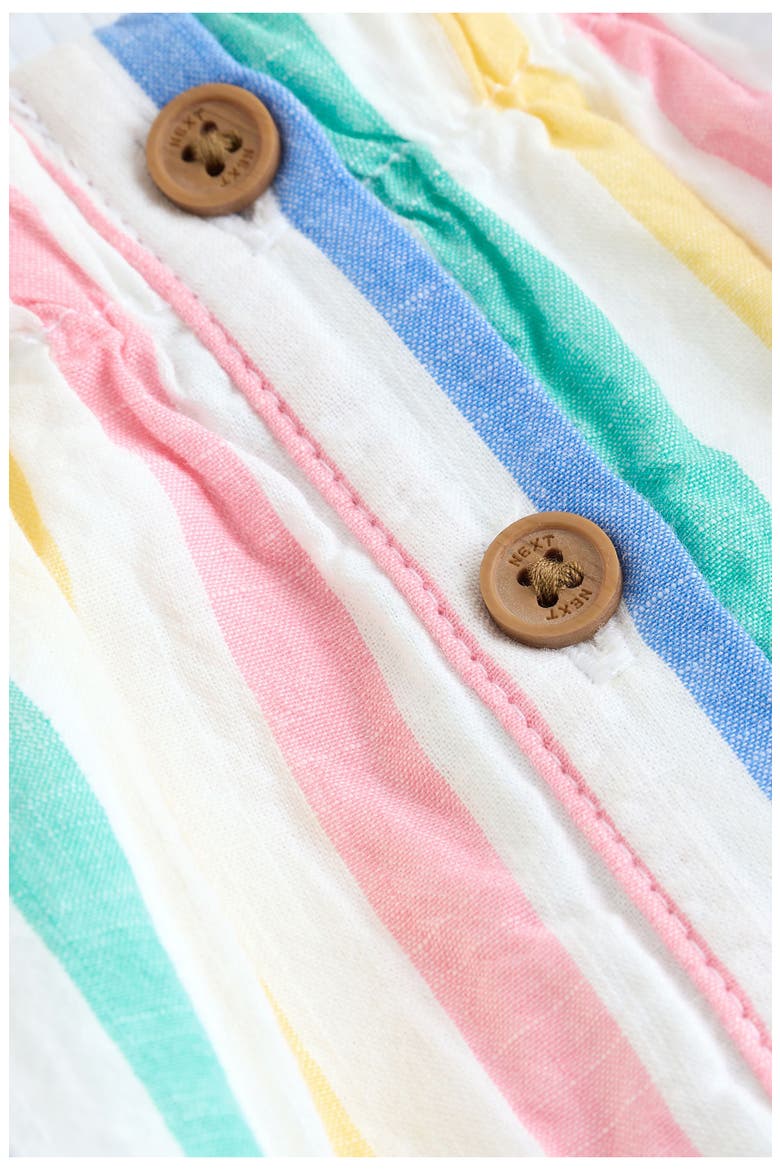 Kids' Bodysuit & Rainbow Stripe Cotton Pinafore Dress Set, Alternate, color, RAINBOW STRIPE MULTI