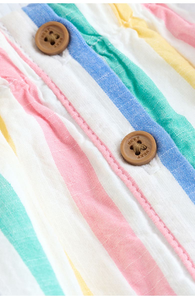 NEXT Kids' Bodysuit & Rainbow Stripe Cotton Pinafore Dress Set, Alternate, color, Rainbow Stripe Multi