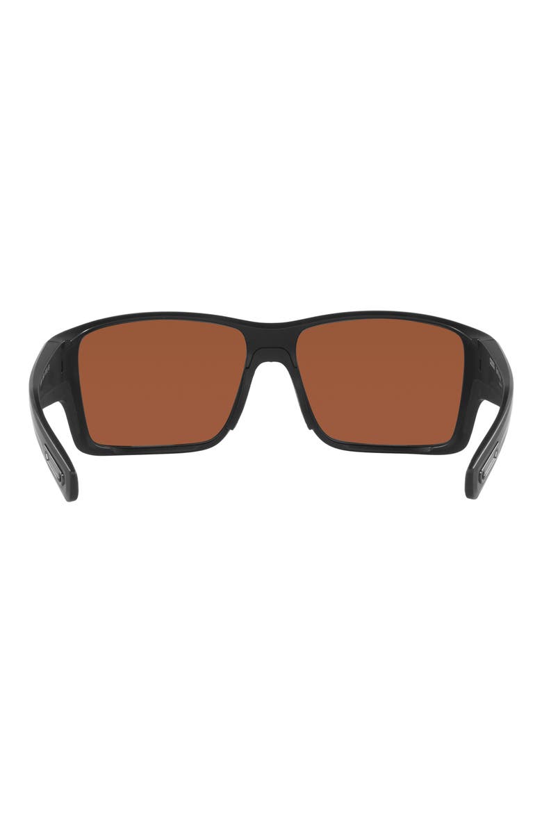 63mm Mirrored Polarized Oversize Square Sunglasses, Alternate, color, GREEN MIRROR
