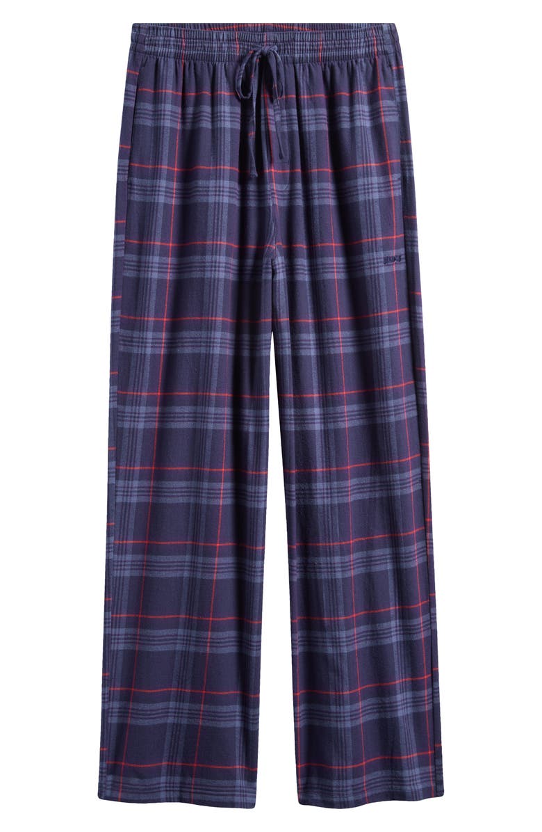 SKIMS Cotton Flannel Pajama Pants, Alternate, color, Damson Laser Plaid