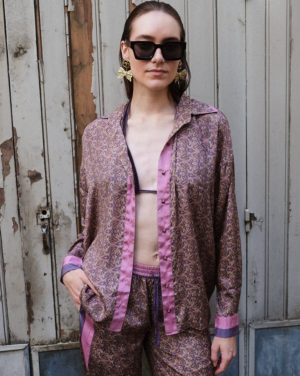 Paisley Motif Long Sleeve Shirt - image 2