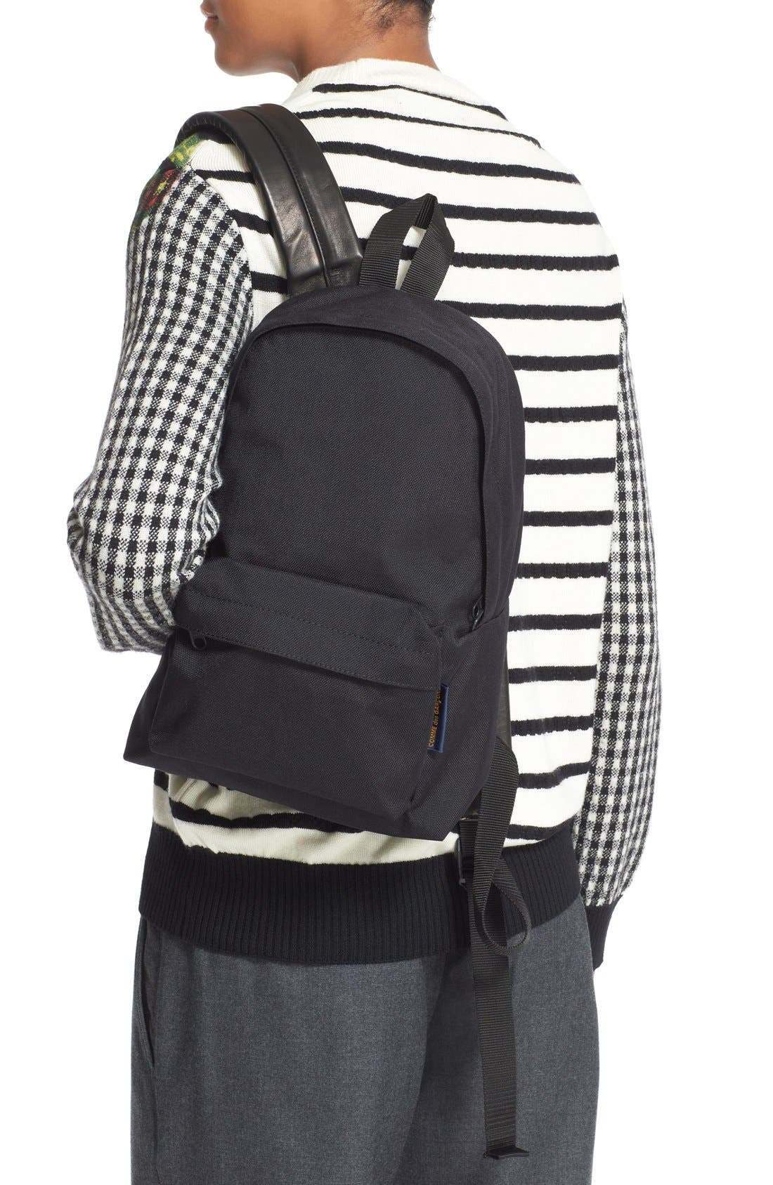 Comme des Garçons Nylon & Leather Backpack, Alternate, color, 