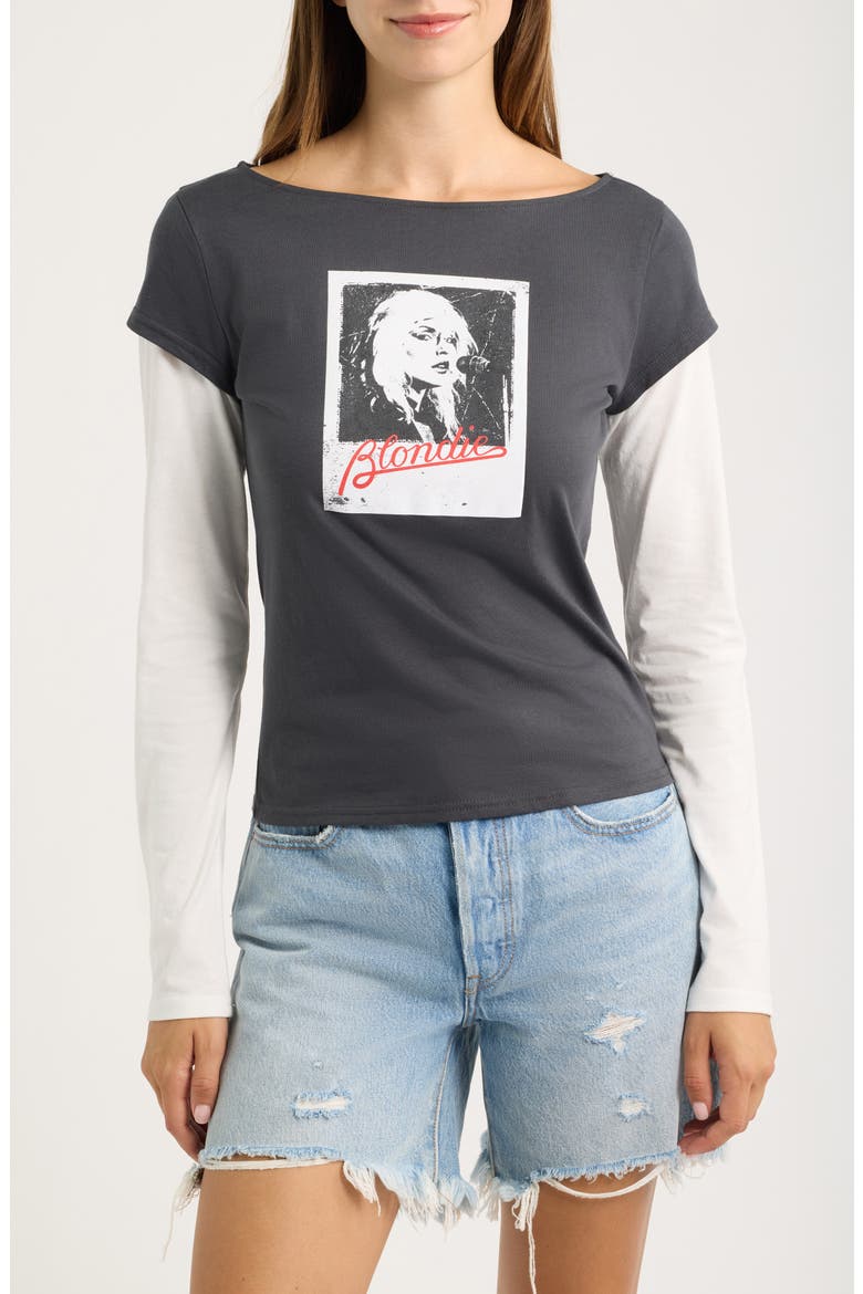 Blondie 2Fer Long Sleeve Graphic T-Shirt, Main, color, PHANTOM
