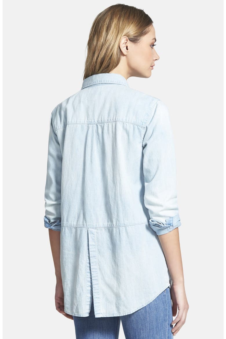 Treasure&Bond Split Back Denim Shirt, Alternate, color, NEP LIGHT VINTAGE
