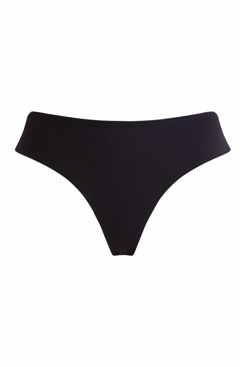 Women's Solid Midi Brief Bikini Bottom, Alternate, color, NOIR