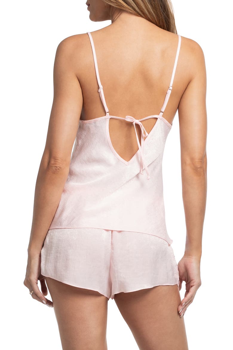 Everlee Silky Shimmer Satin Short Pajamas, Alternate, color, ROSE QUARTZ