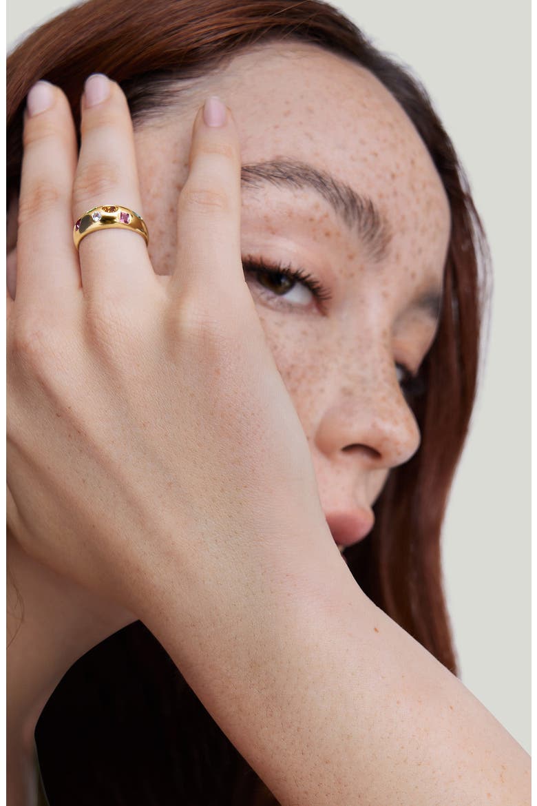 Toronto Mosaic Dome Ring, Alternate, color, Yellow Gold