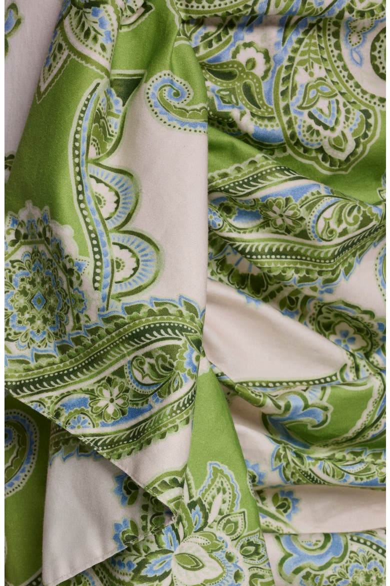 Paisley Puff Sleeve Ruched Minidress, Alternate, color, CITRUS TWIST