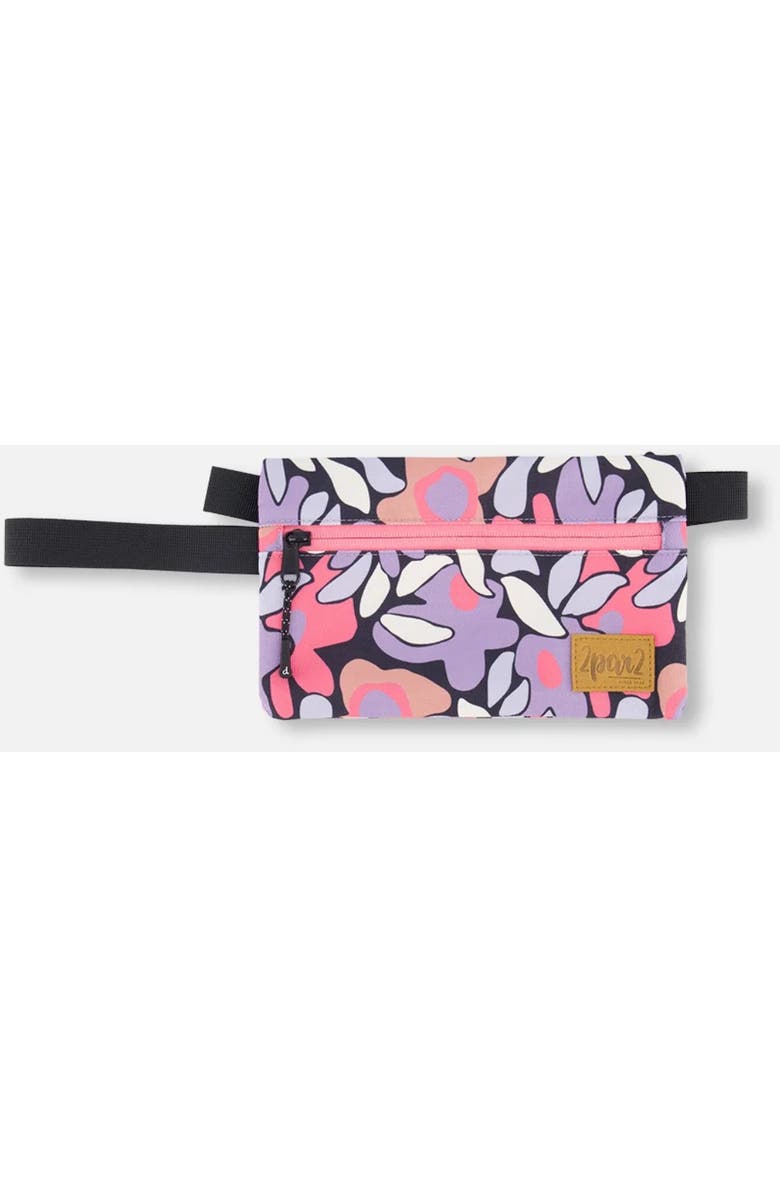 Deux par Deux Double Pencil Case Retro Flower, Main, color, Black