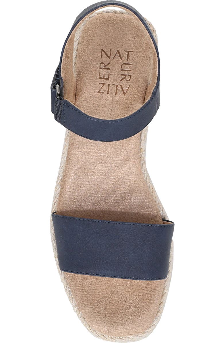Naturalizer Goldie Wedge Sandal, Alternate, color, Dark Blue Faux Leather