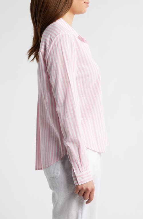 BEACHLUNCHLOUNGE BEACHLUNCHLOUNGE CANDY STRIPE COTTON BLEND BUTTON-UP SHIRT 