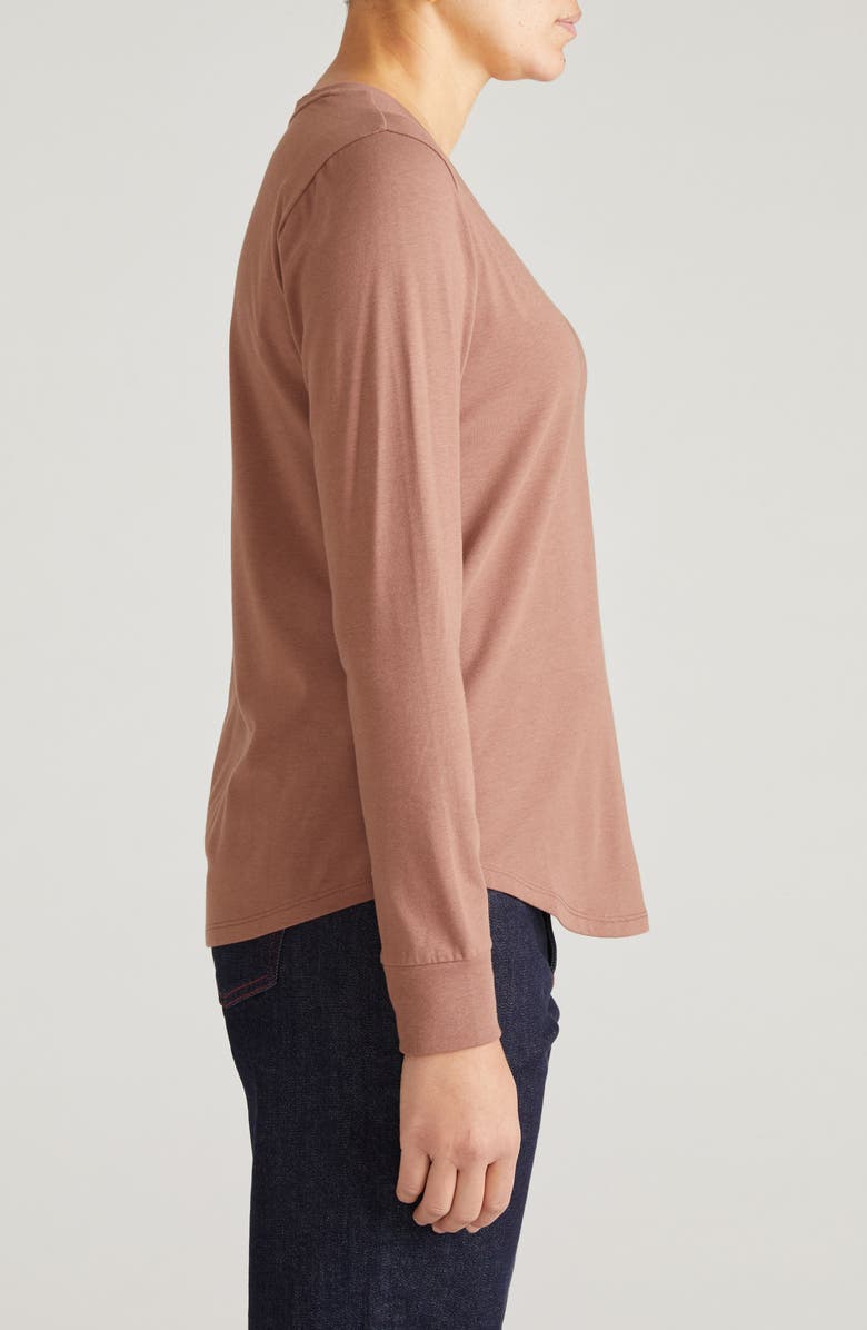 Universal Standard Long Sleeve V-Rex Tee, Alternate, color, Allspice Brown