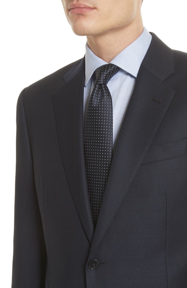 Emporio Armani Trim Fit Wool Blazer, Alternate, color, Navy