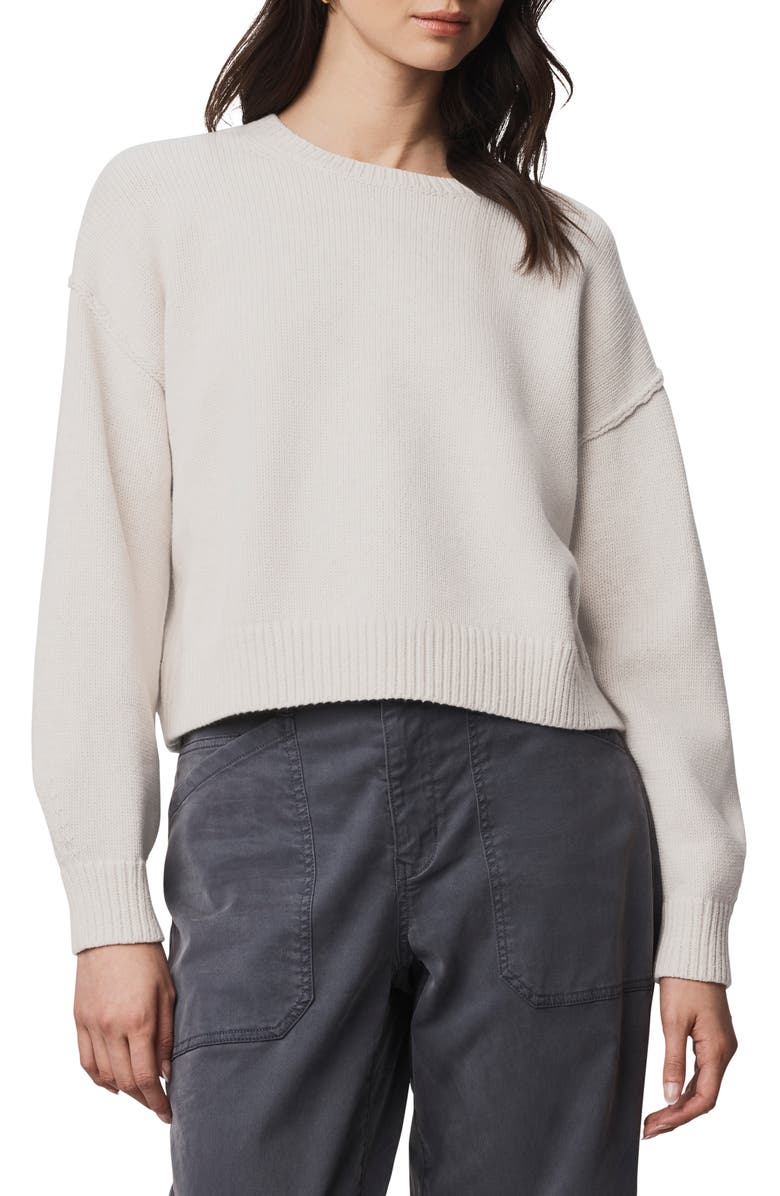 Splendid Delaney Crewneck Cotton Blend Sweater, Main, color, Pale Oak White Heather