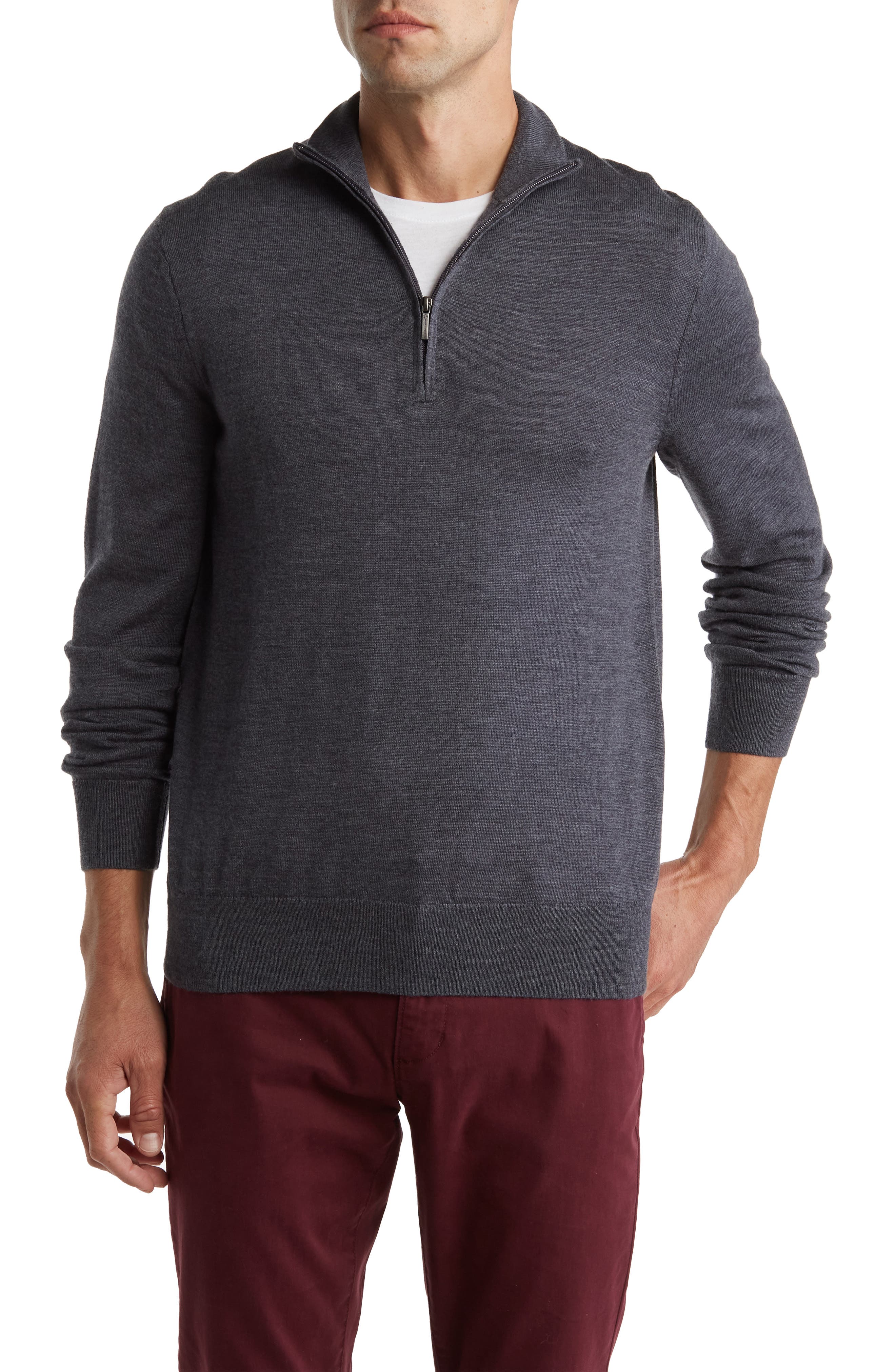 Brooks Brothers Merino Wool Quarter Zip Pullover