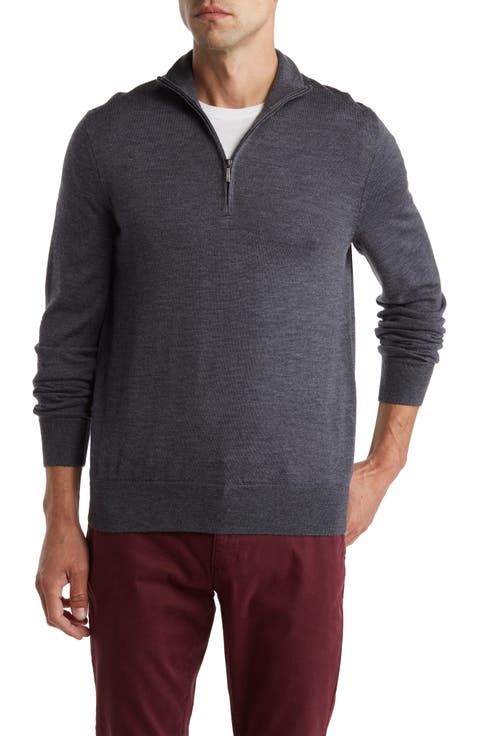 Merino Wool Quarter Zip Pullover