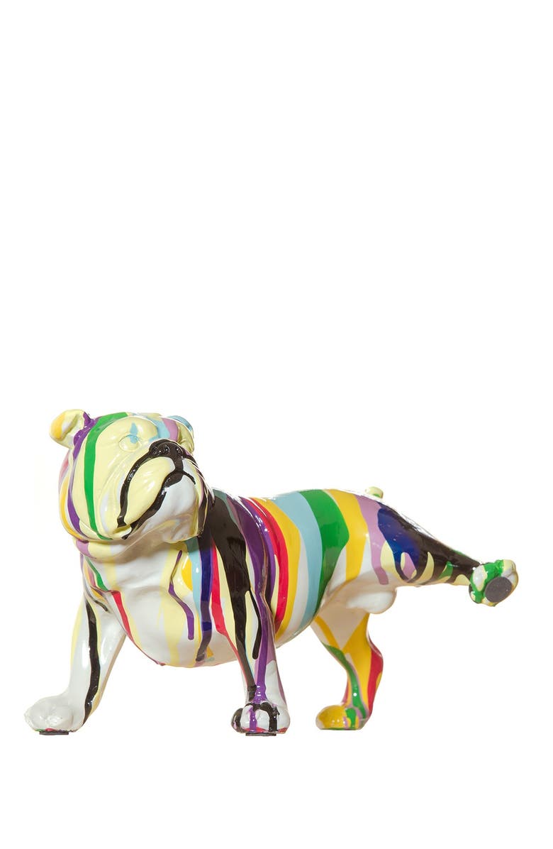 INTERIOR ILLUSIONS Graffiti Bulldog with Leg Up, Alternate, color, Graffiti/Multi-Color