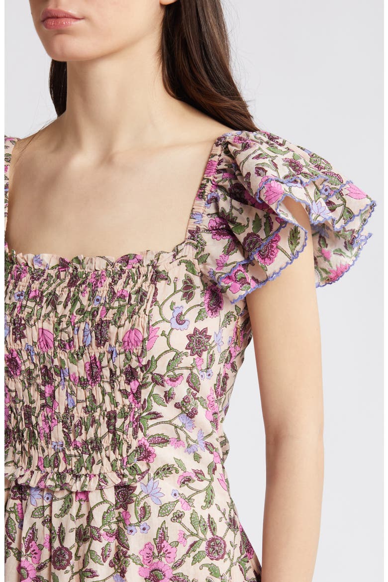 Anika Floral Organic Cotton Voile Maxi Dress, Alternate, color, KAIA PRINT