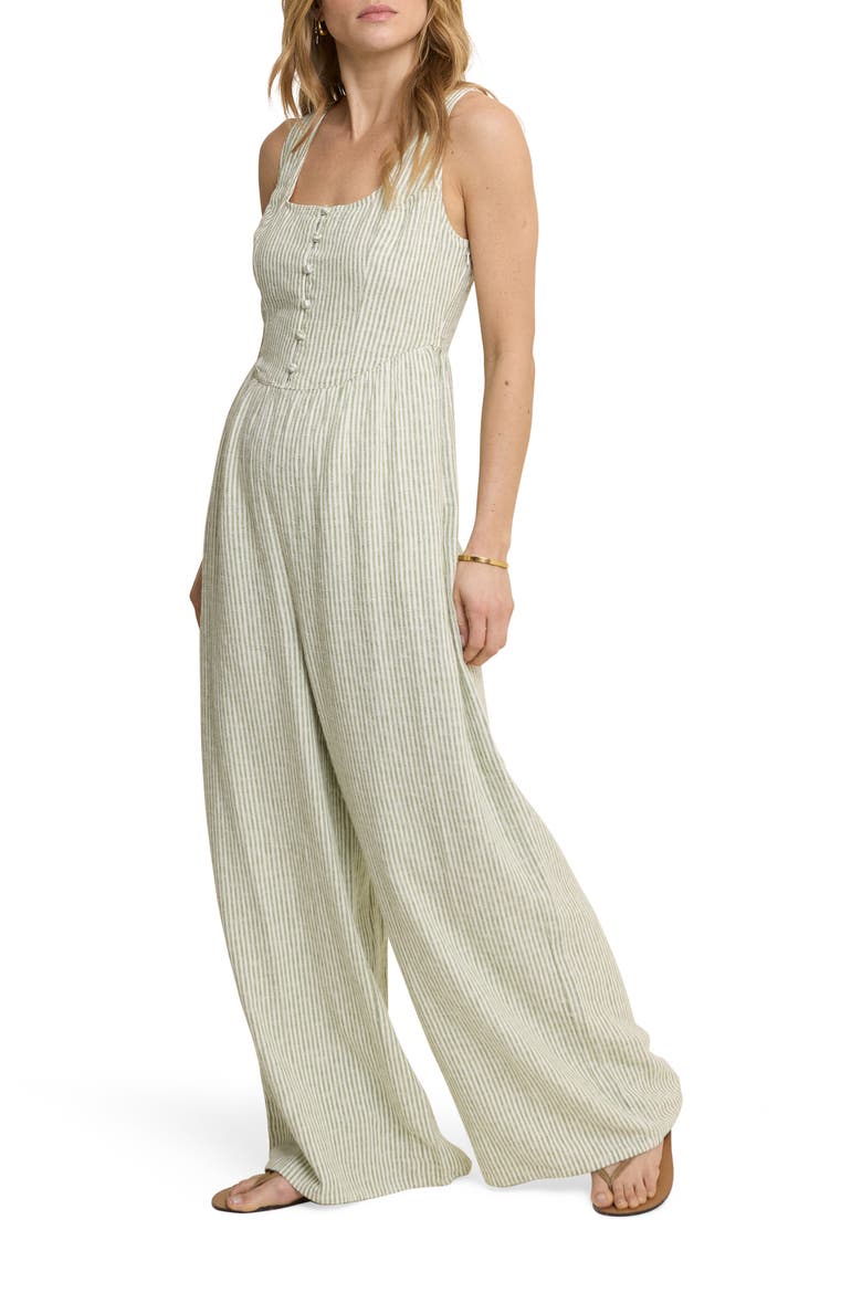 Cora Stripe Jumpsuit, Main, color, GREEN